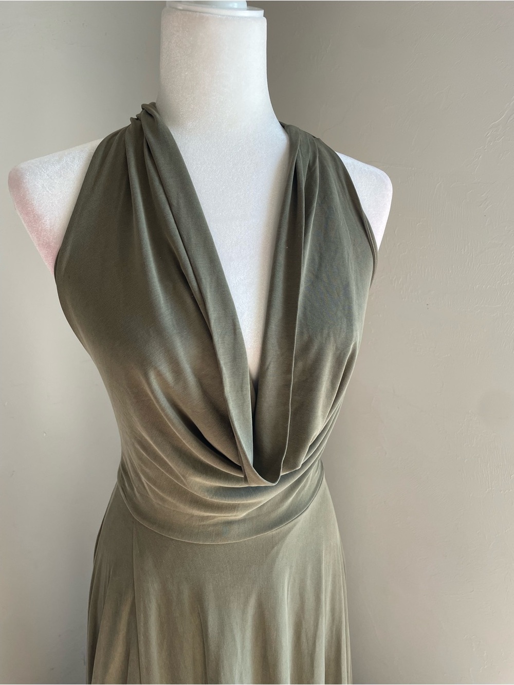 Free People Olive Green Halter Maxi Dress - Picture 2 of 9